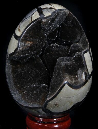 Septarian Dragon Egg Geode - Crystal Filled #37376